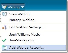 WLW Add Weblog Account
