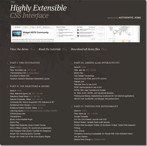 Highly Extensible CSS Interface
