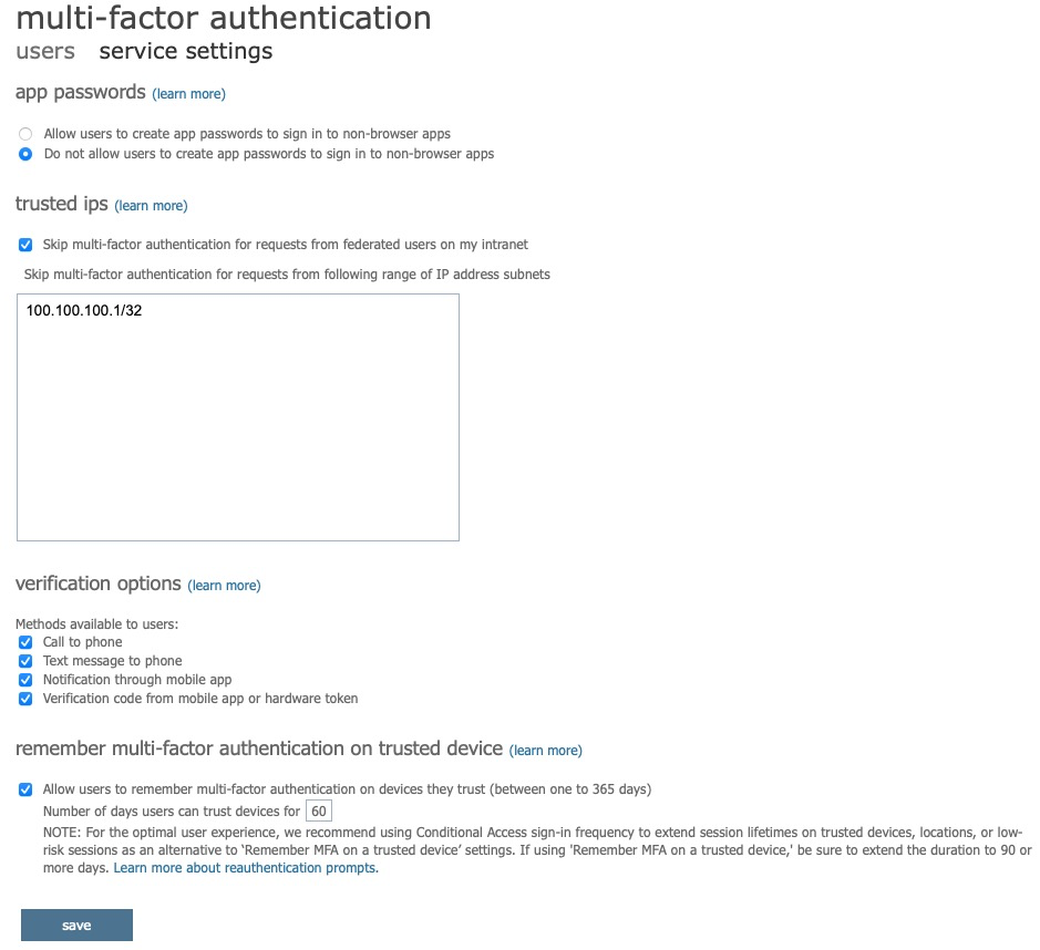 Multi Factor Authentication