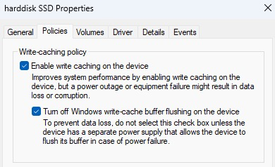 Hard Disk SSD Properties